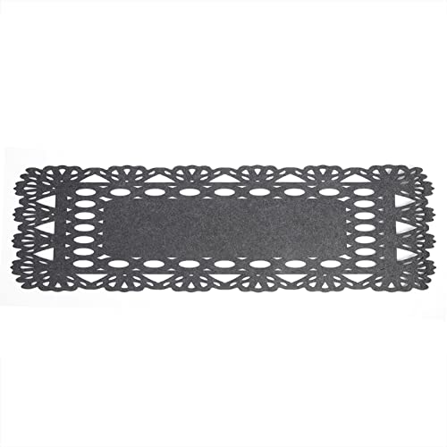 Ldafava Hohlkabine Runner Moderner europäischer Sitzplätze Flaggen Handtücher Tisch Pennants für Hochzeitsation Polyesterfaser tiefgrau 40,16 x 11,81 Zoll von Ldafava