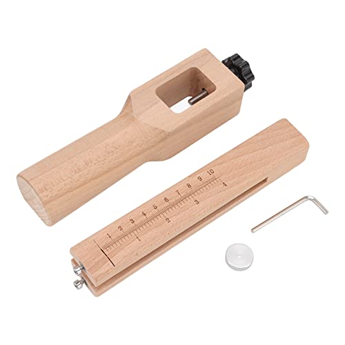 Lederbandschneider professionell verstellbarer Holzstreifen Cutter Schneidwerkzeug für Lederhandwerk DIY aus Premium -Buchenholz mit klarem Maßstab 1 Set enthalten 4 Teile von Ldafava
