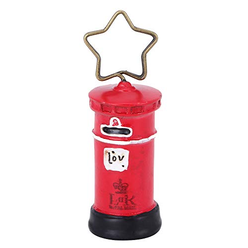 Niedliche Mailbox -Harz -Memo -Karte Foto Metall Clip Hinweis Meldung Halter Wohnkultur DIY BRÜFEN RETRO STYLE Haltbar tragbar für Schlafzimmer Office Desk Organizer Rot Blau (E -Mail rot) von Ldafava