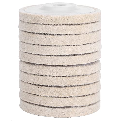 Polierscheibe, Polierscheibe, Polierscheiben, Filz-Polierscheibe, Schleifscheiben-Pads, Premium-Woll-Polierscheiben für Metall, Schmuck, Glas, Holz, Kunststoff, 10-teiliges Set, (Grobe Haare) von Ldafava