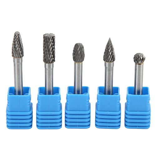 Wolframkarbid-Drehfräser-Bit-Set, langlebig, zum Schneiden, Polieren, Schleifen, Gravieren, 5-teilig, für Metall- und Holzschnitzerei (Adefg) von Ldafava