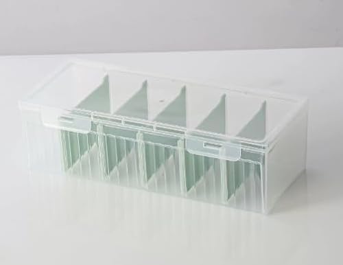 LdawyDE Karteikarten Box, Karteikasten Din A8 mit Abnehmbaren Trennbretter, 24 x 10 x 7 cm Karteikartenbox A8 mit Deckel für bis zu 600 Karten für Lernkarten, Visitenkarten, Notizen Karten (Grün) von LdawyDE