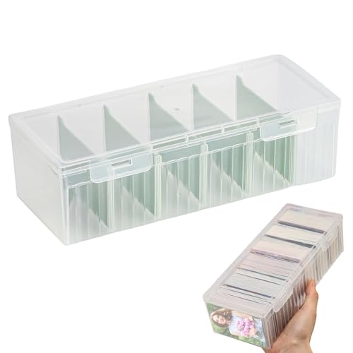 LdawyDE Karteikarten Box, Karteikasten Din A8 mit Abnehmbaren Trennbretter, 24 x 10 x 7 cm Karteikartenbox A8 mit Deckel für bis zu 600 Karten für Lernkarten, Visitenkarten, Notizen Karten (Grün) von LdawyDE