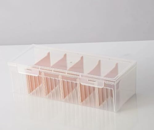 LdawyDE Karteikarten Box, Karteikasten Din A8 mit Abnehmbaren Trennbretter, 24 x 10 x 7 cm Karteikartenbox A8 mit Deckel für bis zu 600 Karten für Lernkarten, Visitenkarten, Notizen Karten (Orange) von LdawyDE
