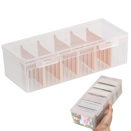 LdawyDE Karteikarten Box, Karteikasten Din A8 mit Abnehmbaren Trennbretter, 24 x 10 x 7 cm Karteikartenbox A8 mit Deckel für bis zu 600 Karten für Lernkarten, Visitenkarten, Notizen Karten (Orange) von LdawyDE