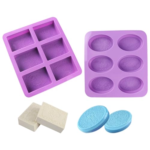 LdawyDE Seifenformen Silikon, 6 Hohlräume Seifenform mit Muster Silikonformen Gießformen Weihnachten Silikon Seife für Handmade Seife Kerze DIY Formen, 2 Stück LdawyDE Seifenformen Silikon, 6 Hohlräume Seifenform mit Muster Silikonformen Gießformen Weihnachten Silikon Seife für Handmade Seife Kerze DIY Formen, 2 Stück von LdawyDE