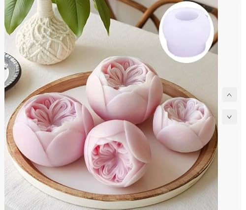 LdawyDE Silikonform Blumen - Gießform Blumenkugel - 2 Stück Silikonform Rose, Kerzen Formen Silikon Rosen, Geeignet für Kerzenherstellung, Handgefertigte Seifenherstellung von LdawyDE