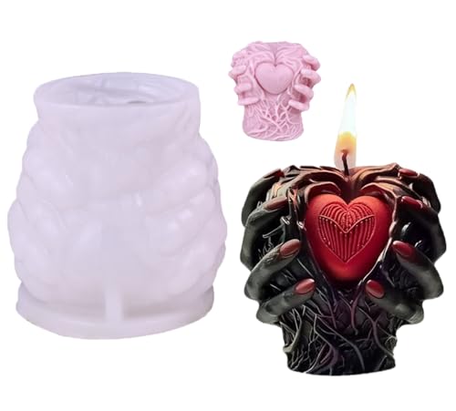 LdawyDE Silikonformen Gießformen, 3D Herz Kerzenformen zum Gießen, Kerzengießform für DIY Duftkerzen Handwerk Ornamente Kerzen Formen Silikon, Halloween Horroratmosphäre Kerzenform LdawyDE Silikonformen Gießformen, 3D Herz Kerzenformen zum Gießen, Kerzengießform für DIY Duftkerzen Handwerk Ornamente Kerzen Formen Silikon, Halloween Horroratmosphäre Kerzenform von LdawyDE