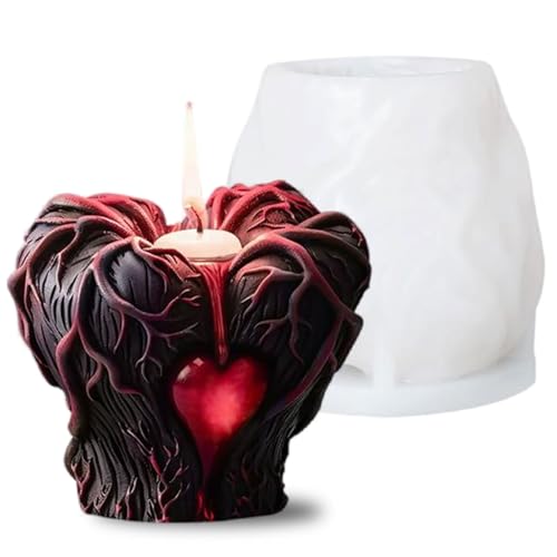 LdawyDE Silikonformen Gießformen, 3D Herz Kerzenformen zum Gießen, Kerzengießform für DIY Duftkerzen Handwerk Ornamente Kerzen Formen Silikon, Halloween Horroratmosphäre Kerzenform LdawyDE Silikonformen Gießformen, 3D Herz Kerzenformen zum Gießen, Kerzengießform für DIY Duftkerzen Handwerk Ornamente Kerzen Formen Silikon, Halloween Horroratmosphäre Kerzenform von LdawyDE