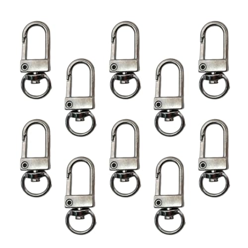 10 Stück Metall-Schlüsselanhänger-Hakenverschlüsse, Hardware-Zubehör, drehbare Karabinerverschlüsse 10 Stück Metall-Schlüsselanhänger-Hakenverschlüsse, Hardware-Zubehör, drehbare Karabinerverschlüsse von Ldbuejiaja