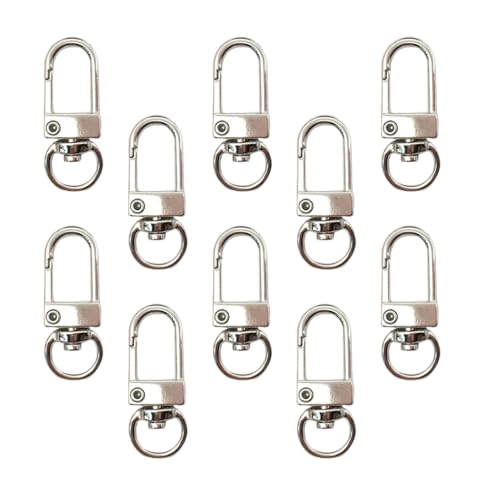10 Stück Metall-Schlüsselanhänger-Hakenverschlüsse, Hardware-Zubehör, drehbare Karabinerverschlüsse 10 Stück Metall-Schlüsselanhänger-Hakenverschlüsse, Hardware-Zubehör, drehbare Karabinerverschlüsse von Ldbuejiaja