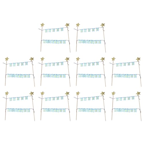 10er-Set "Happy Birthday"-Kuchendekoration, personalisierte Wimpelkette, glitzernde Sternflaggen, Banner für Party 10er-Set "Happy Birthday"-Kuchendekoration, personalisierte Wimpelkette, glitzernde Sternflaggen, Banner für Party von Ldbuejiaja