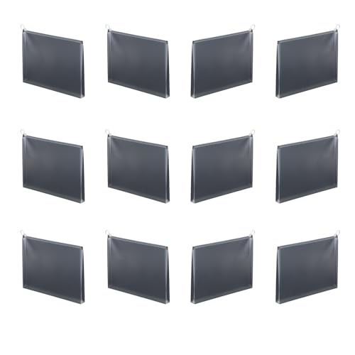 12 transparente PVC-Dokumententaschen mit Reißverschlüssen, Dokumententaschen-Set für Büro und Reisen, mit wasserabweisenden Designs von Ldbuejiaja