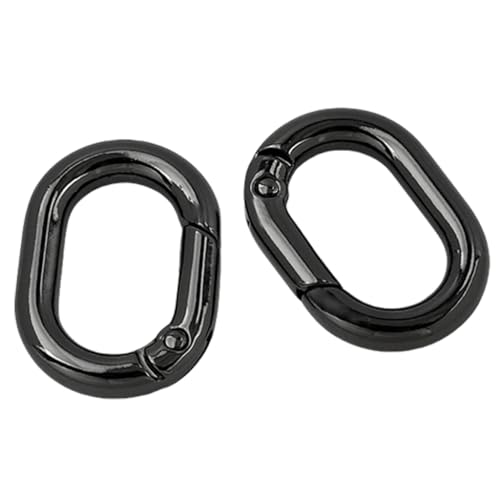 2 Stück ovale Metallringe mit Federn, Schlüsselanhänger, Schnallen, Federringe, ovale Ringe, Taschenzubehör von Ldbuejiaja