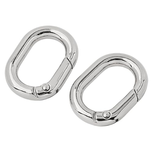 2 Stück ovale Metallringe mit Federn, Schlüsselanhänger, Schnallen, Federringe, ovale Ringe, Taschenzubehör von Ldbuejiaja