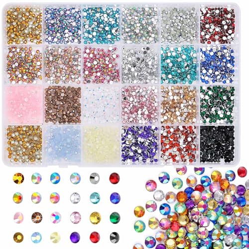 24 Gitter gemischte Nägel, Charm, Glas, Kristall, Strasssteine, flache Rückseite, Nägel, Kunst, Strasssteine, Dekorationen, Maniküre-Zubehör 24 Gitter gemischte Nägel, Charm, Glas, Kristall, Strasssteine, flache Rückseite, Nägel, Kunst, Strasssteine, Dekorationen, Maniküre-Zubehör von Ldbuejiaja
