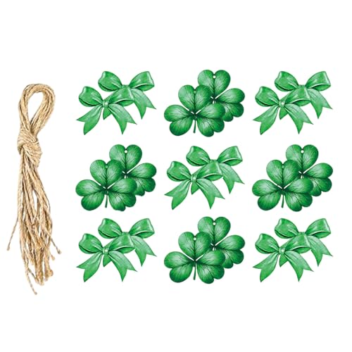 24 Stück Patricks Day Kleeblätter mit Schleife, Papieretiketten mit Schnur für festliche Bäume, Zuhause und Party-Dekoration 24 Stück Patricks Day Kleeblätter mit Schleife, Papieretiketten mit Schnur für festliche Bäume, Zuhause und Party-Dekoration von Ldbuejiaja
