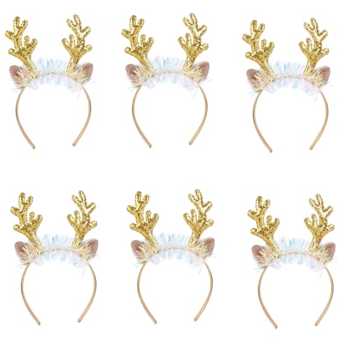 6 Stück schöne Plüsch-Geweih-Stirnbänder, Weihnachtsmotive, Rentiergeweih, Haarschmuck für Festival-Dekoration 6 Stück schöne Plüsch-Geweih-Stirnbänder, Weihnachtsmotive, Rentiergeweih, Haarschmuck für Festival-Dekoration von Ldbuejiaja