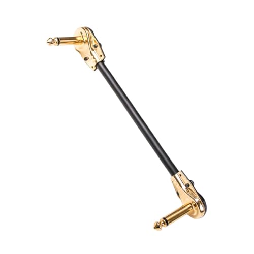 Gitarren-Effektpedalkabel, Instrumenten-Patchkabel für Mikrofone, 30 cm, 6,35 mm, rechtwinkliger Stecker, Metallgehäuse, 2 Stück Gitarren-Effektpedalkabel, Instrumenten-Patchkabel für Mikrofone, 30 cm, 6,35 mm, rechtwinkliger Stecker, Metallgehäuse, 2 Stück von Ldbuejiaja