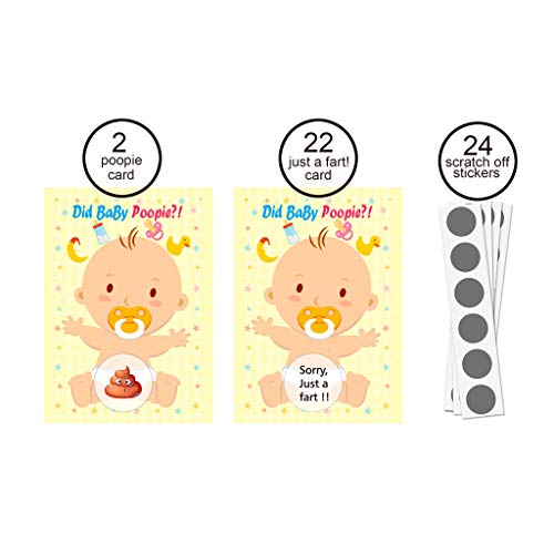 Ldbuejiaja Party Herzhafte Ratespiele 24 Gewinnspielkarten Furz Kratzen Von Lotterie Geschlechtsneutral Aktivität Für Türpreise Babyparty Kratzer Von Game Boy von Ldbuejiaja