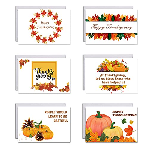 Ldbuejiaja Set Von 6 Happy Thanksgiving Day Cards Für W/Umschläge Aufkleber Gruß Danke Postkarten von Ldbuejiaja