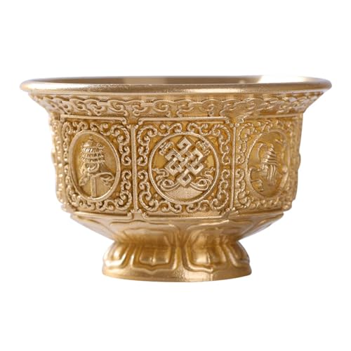 Ldbuejiaja Traditionelle tibetische Glückssymbole bieten Tasse aus massivem Kupfer, Weihwasserschale, buddhistisches Ritualzubehör Ldbuejiaja Traditionelle tibetische Glückssymbole bieten Tasse aus massivem Kupfer, Weihwasserschale, buddhistisches Ritualzubehör von Ldbuejiaja