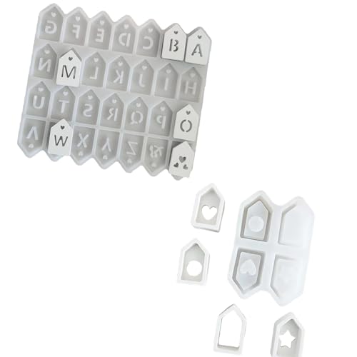 Multifunktionale Silikonform für Anhänger, Hausform, Bastelformen, Epoxidharz, Ornamentformen, 2 Stück von Ldbuejiaja