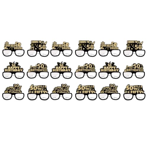 Papierbrillen für Geburtstagspartys, handgefertigte Brillen, stilvolle Foto-Requisiten, elegante Dekoration für gesellschaftliche Veranstaltungen, 18 Stück von Ldbuejiaja