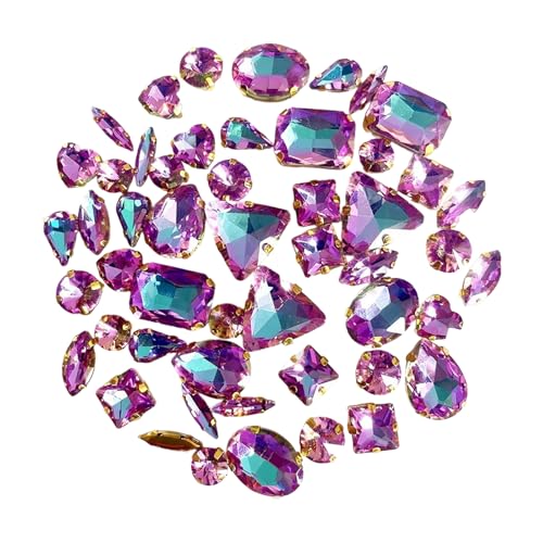 Strasssteine zum Aufnähen, flache Rückseite, Glasstein, Kristallstein mit Loch für Kleidung, Kleid, Schmuck, 50 Stück Strasssteine zum Aufnähen, flache Rückseite, Glasstein, Kristallstein mit Loch für Kleidung, Kleid, Schmuck, 50 Stück von Ldbuejiaja