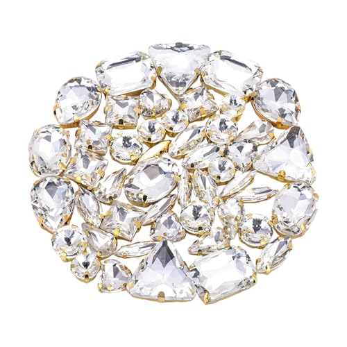 Strasssteine zum Aufnähen, flache Rückseite, Glasstein, Kristallstein mit Loch für Kleidung, Kleid, Schmuck, 50 Stück Strasssteine zum Aufnähen, flache Rückseite, Glasstein, Kristallstein mit Loch für Kleidung, Kleid, Schmuck, 50 Stück von Ldbuejiaja