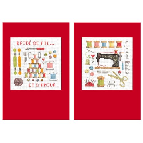 Le Bonheur des Dames Grußkarten 2er Set Kreuzstich Stickpackung Le Bonheur des Dames Grußkarten 2er Set Kreuzstich Stickpackung von Le Bonheur des Dames