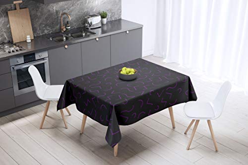 Le Jardin du Lin Küchendekoration, Tischdecke, Lila, Schwarz, 140 x 140 Cm - Entworfen und hergestellt in der Türkei Le Jardin du Lin Küchendekoration, Tischdecke, Lila, Schwarz, 140 x 140 Cm - Entworfen und hergestellt in der Türkei von Le Jardin du Lin