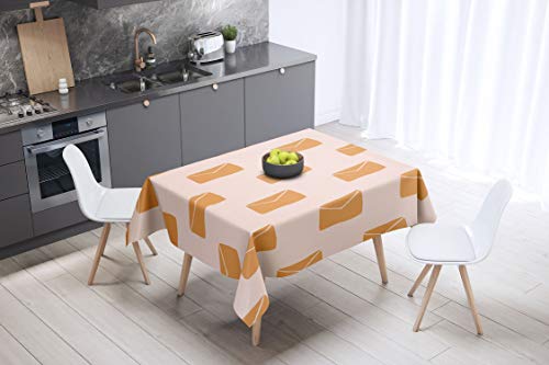 Le Jardin du Lin Küchendekoration, Tischdecke, Orange, nicht-gerade weiss, 140 x 140 Cm - Entworfen und hergestellt in der Türkei von Le Jardin du Lin