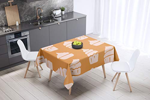 Le Jardin du Lin Küchendekoration, Tischdecke, Orange, nicht-gerade weiss, 140 x 140 Cm - Entworfen und hergestellt in der Türkei Le Jardin du Lin Küchendekoration, Tischdecke, Orange, nicht-gerade weiss, 140 x 140 Cm - Entworfen und hergestellt in der Türkei von Le Jardin du Lin