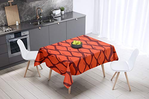 Le Jardin du Lin Küchendekoration, Tischdecke, Orange Bordeaux, 140 x 140 Cm - Entworfen und hergestellt in der Türkei von Bonamaison