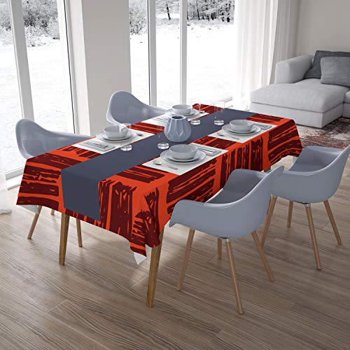 Le Jardin du Lin Küchendekoration, Tischdecke, Orange Bordeaux, 140 x 200 Cm - Entworfen und hergestellt in der Türkei von Bonamaison