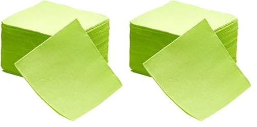 Le Nappage - Papierservietten Tex Touch - Farbe Anisgrün - FSC®-zertifizierte Servietten - Recycelbar und biologisch abbaubar - Packung mit 50 anisgrünen Servietten Größe 24 x 24 cm (Packung mit 2) von Le Nappage