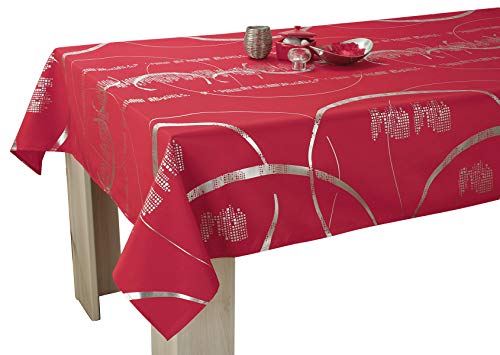 Le linge de Jules Tischdecke Shiny Rechteckige 150x350 cm - Pflegeleicht - Rot mit glanzende-Motiven Le linge de Jules Tischdecke Shiny Rechteckige 150x350 cm - Pflegeleicht - Rot mit glanzende-Motiven von Le linge de Jules
