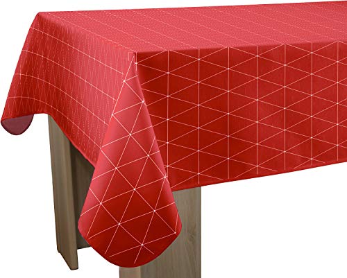 Tischdecke, schmutzabweisend, Rot – Größe: rechteckig, 150 x 200 cm von Le linge de Jules