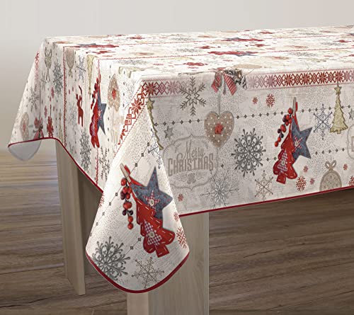 Le linge de Jules Joyeux-Noël-Rectangle-150-x-300 Fleckabweisende Rechteckig Tischdecke, Frohe Weihnachten, 300cm Länge, 150cm Breite Le linge de Jules Joyeux-Noël-Rectangle-150-x-300 Fleckabweisende Rechteckig Tischdecke, Frohe Weihnachten, 300cm Länge, 150cm Breite von Le linge de Jules