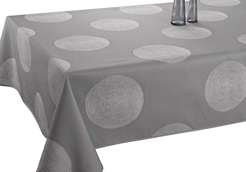 Tischdecke Fleckabweisende Kreise Grau - Rechteckig 150 x 240 cm Tischdecke Fleckabweisende Kreise Grau - Rechteckig 150 x 240 cm von Le linge de Jules