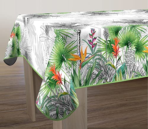 Tischdecke Fleckabweisende Paradiesblüte - Rechteckig 150 x 350 cm von Le linge de Jules