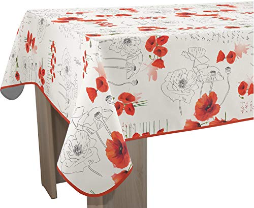 Tischdecke Fleckabweisende Poppies Rot - Rechteckig 150 x 350 cm von Le linge de Jules