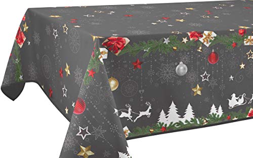 Tischdecke Fleckabweisende Weihnachten Grau - Rechteckig 150 x 200 cm Tischdecke Fleckabweisende Weihnachten Grau - Rechteckig 150 x 200 cm von Le linge de Jules
