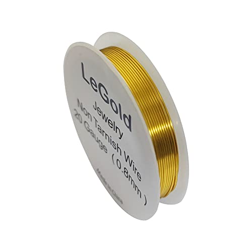 LeGold Kupferdraht, 20 Gauge, goldfarben, für Schmuck, Perlen, Handwerk, Kunst, läuft nicht an LeGold Kupferdraht, 20 Gauge, goldfarben, für Schmuck, Perlen, Handwerk, Kunst, läuft nicht an von LeGold