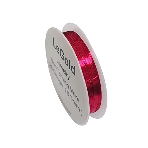 LeGold Kupferdraht, 28 Gauge, 15 m, für Schmuck, Perlen, Handwerk, nicht anlaufgeschützt, Rot LeGold Kupferdraht, 28 Gauge, 15 m, für Schmuck, Perlen, Handwerk, nicht anlaufgeschützt, Rot von LeGold
