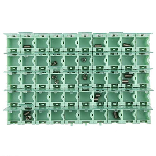 SMT SMD Aufbewahrungs box, 50 Stück, Komponenten Aufbewahrungsbox, Mini-Behälter, grün, mit transparenten Deckeln für elektronische Komponenten, kleine Gegenstände von LeKu