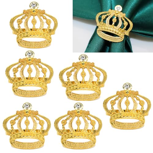Lelehome Set mit 6 goldenen Diadem, Krone, Serviettenringe, Strass, Hochzeit, Braut, Geburtstag, Party, Jahrestag, Abendessen, Tischdekoration, Dekoration Lelehome Set mit 6 goldenen Diadem, Krone, Serviettenringe, Strass, Hochzeit, Braut, Geburtstag, Party, Jahrestag, Abendessen, Tischdekoration, Dekoration von LeLehome