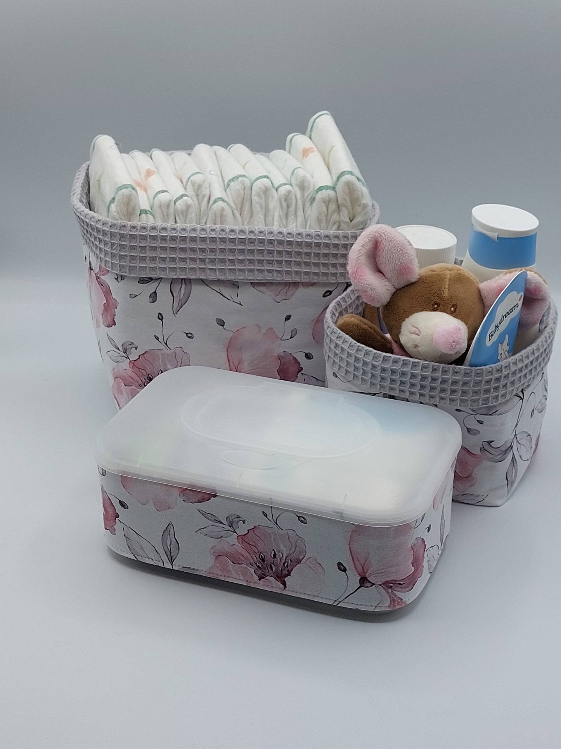 Wickeltischset ~ Blumenwunder Weiß/Grau Wahlweise Mit Oder Ohne Bezug Feuchttücherbox Baumwolle/Waffelpique Wickeltischset ~ Blumenwunder Weiß/Grau Wahlweise Mit Oder Ohne Bezug Feuchttücherbox Baumwolle/Waffelpique von LeNiCreativ