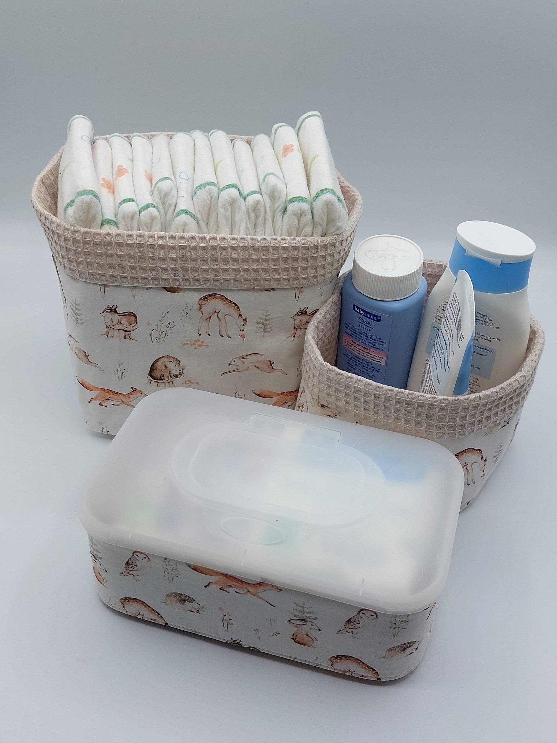 Wickeltischset ~ Waldtiere Beige Einzeln Oder Im Set Wickeltischset ~ Waldtiere Beige Einzeln Oder Im Set von LeNiCreativ